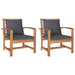 Scaun cu pernă 2 pcs Maro și gri închis 65 x 60 x 76,5 cm - WALTI WALTI