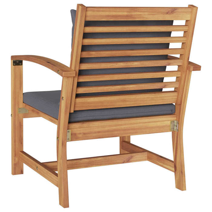 Scaun cu pernă 2 pcs Maro și gri închis 65 x 60 x 76,5 cm - WALTI WALTI