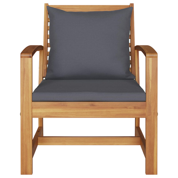 Scaun cu pernă 2 pcs Maro și gri închis 65 x 60 x 76,5 cm - WALTI WALTI