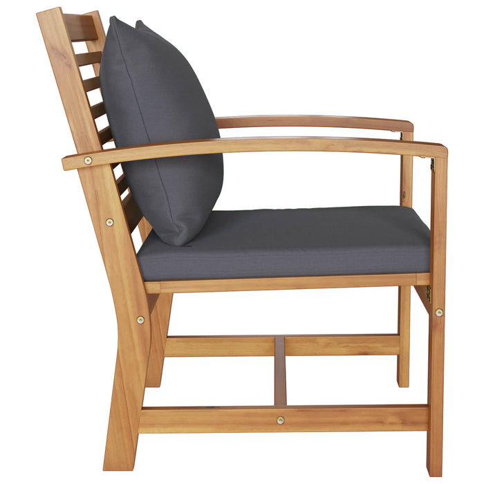 Scaun cu pernă 2 pcs Maro și gri închis 65 x 60 x 76,5 cm - WALTI WALTI