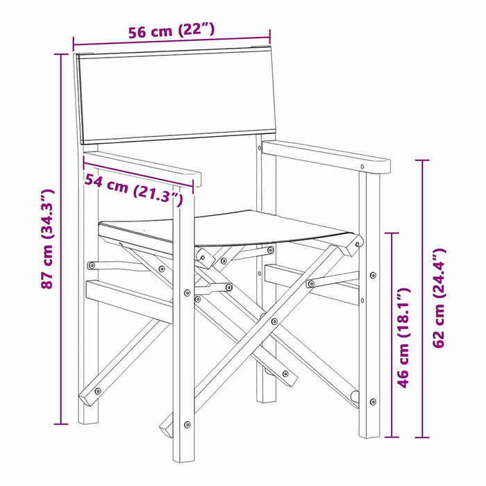 Scaun pliabil pentru directori Gri 56 x 54 x 87 cm - WALTI WALTI