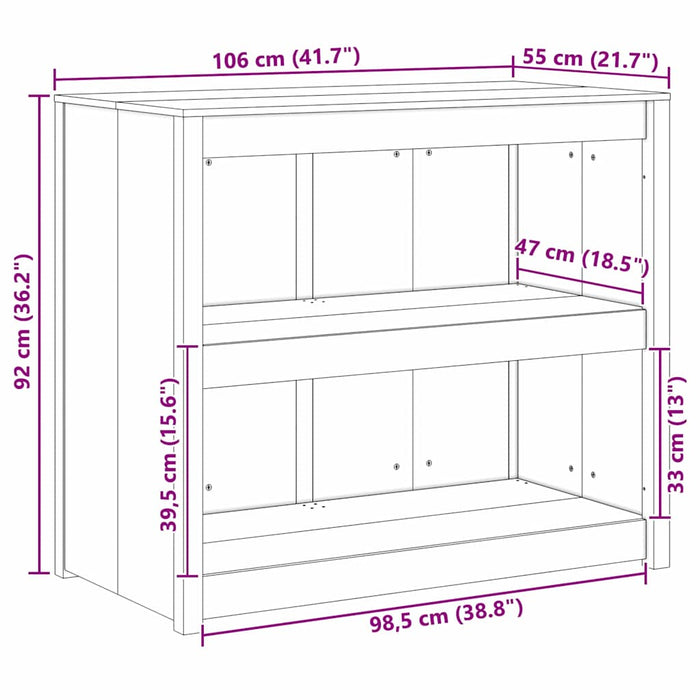 Dulap de bucătărie Maro 106 x 55 x 92 cm lemn masiv de duglas - WALTI WALTI