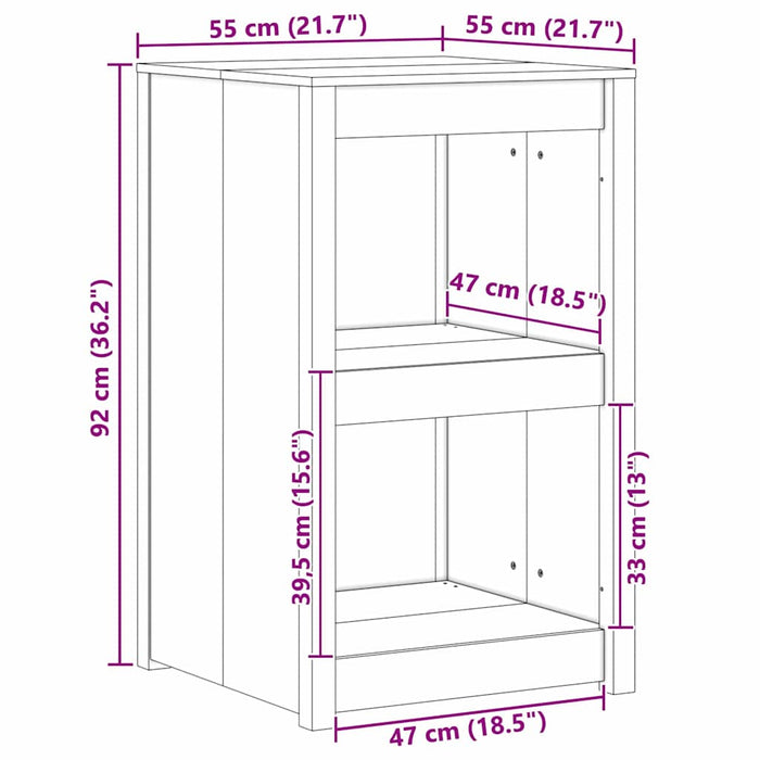 Dulap de bucătărie Maro 55 x 55 x 92 cm Lemn masiv de pin - WALTI WALTI