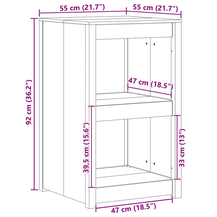 Dulap de bucătărie cu raft MEPPEL Stejar închis 55 x 55 x 92 cm WALTI