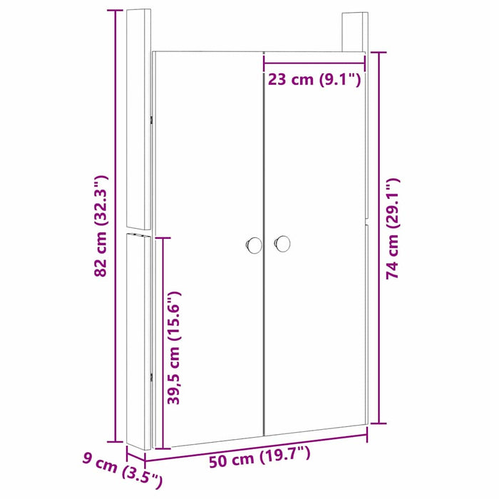 Ușă de bucătărie cu ușă Maro 50 x 9 x 82 cm Lemn masiv de pin - WALTI WALTI