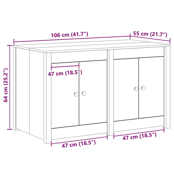 Dulap de bucătărie Alb 106 x 55 x 64 cm Lemn masiv de pin - WALTI WALTI