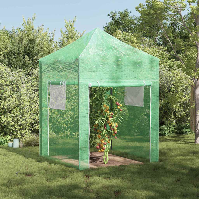 Seră cu cadru pop-up cu acoperiș Verde 200 x 200 x 300 cm Fier - WALTI WALTI