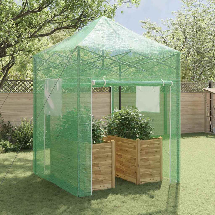 Seră cu cadru pop-up cu acoperiș Verde 200 x 200 x 300 cm Fier - WALTI WALTI