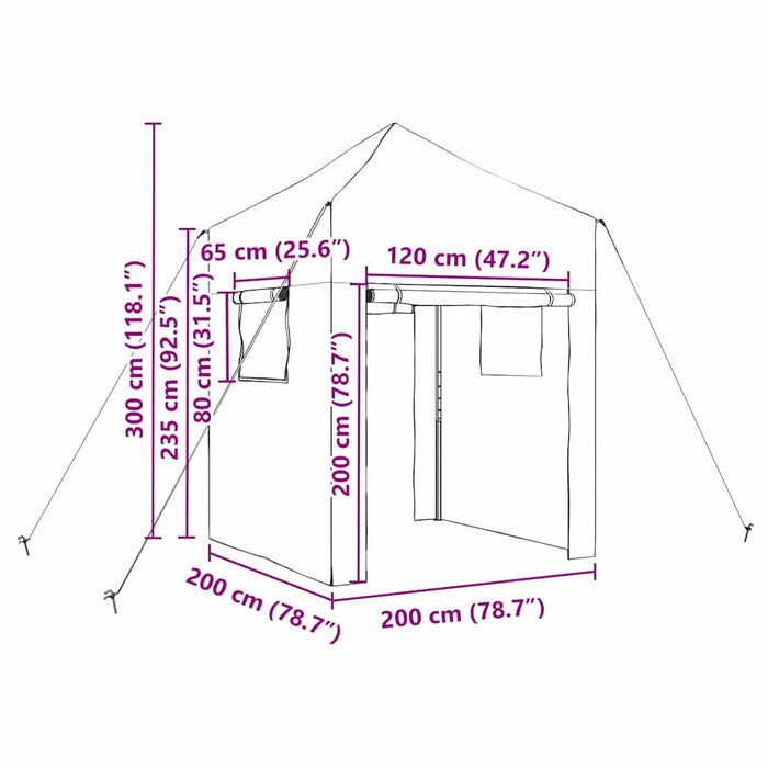 Seră cu cadru pop-up cu acoperiș Verde 200 x 200 x 300 cm Fier - WALTI WALTI