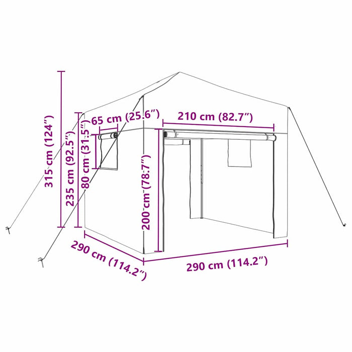 Seră cu cadru pop-up cu acoperiș Verde 290 x 290 x 315 cm Fier - WALTI WALTI