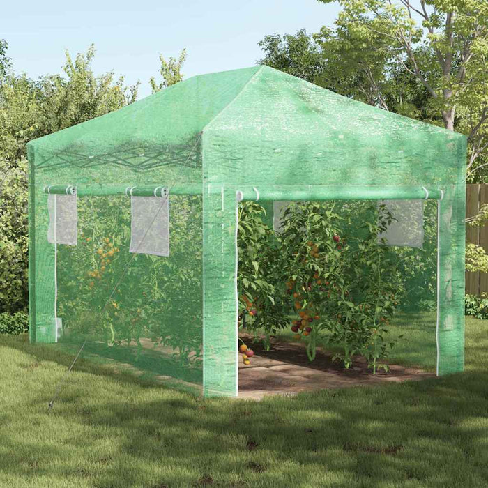 Seră cu cadru pop-up cu acoperiș Verde 290 x 430 x 315 cm Fier - WALTI WALTI