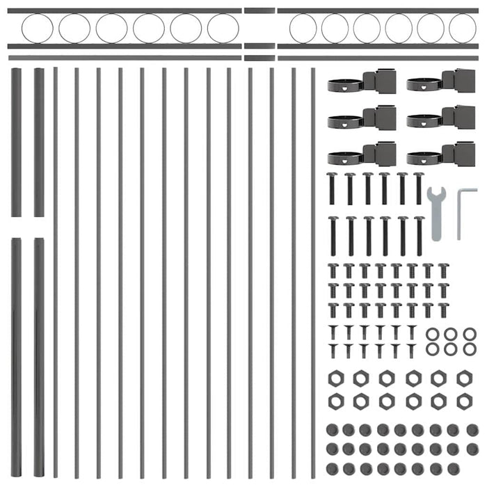 Element de gard ASSEN Gri 170 x 200 cm Oțel WALTI