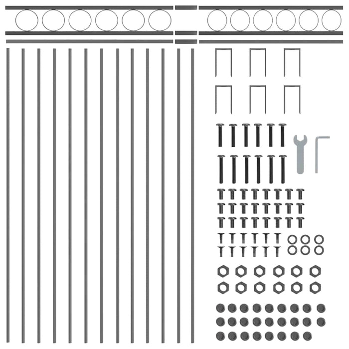 Element de gard ASSEN Gri 170 x 100 cm Oțel - WALTI WALTI