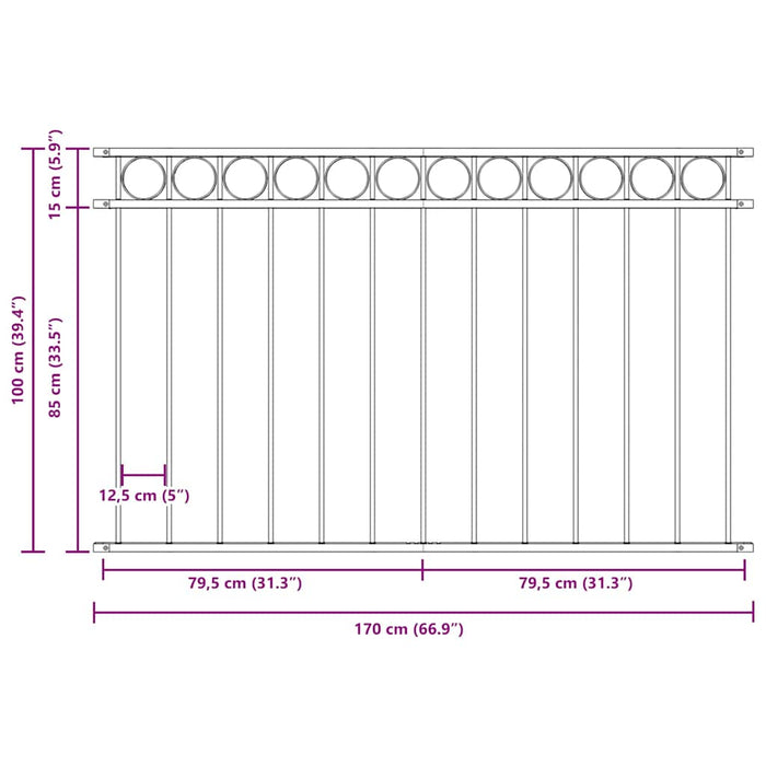 Element de gard ASSEN Gri 170 x 100 cm Oțel - WALTI WALTI