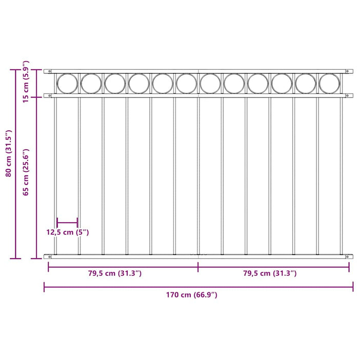 Element de gard ASSEN Alb 170 x 80 cm Oțel - WALTI WALTI
