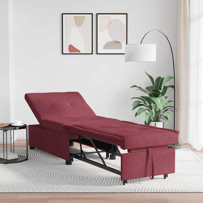 Canapea extensibilă Roșu Vin 194 x 50 x 82 cm țesătură - WALTI WALTI