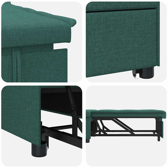 Pat canapea Verde închis 194 x 67 x 37 cm țesătură - WALTI WALTI