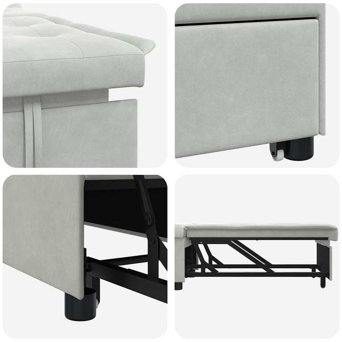 Pat canapea Gri deschis 194 x 67 x 82 cm Catifea - WALTI WALTI