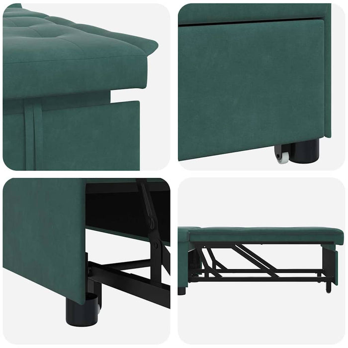 Pat canapea Verde închis 194 x 67 x 82 cm Catifea - WALTI WALTI