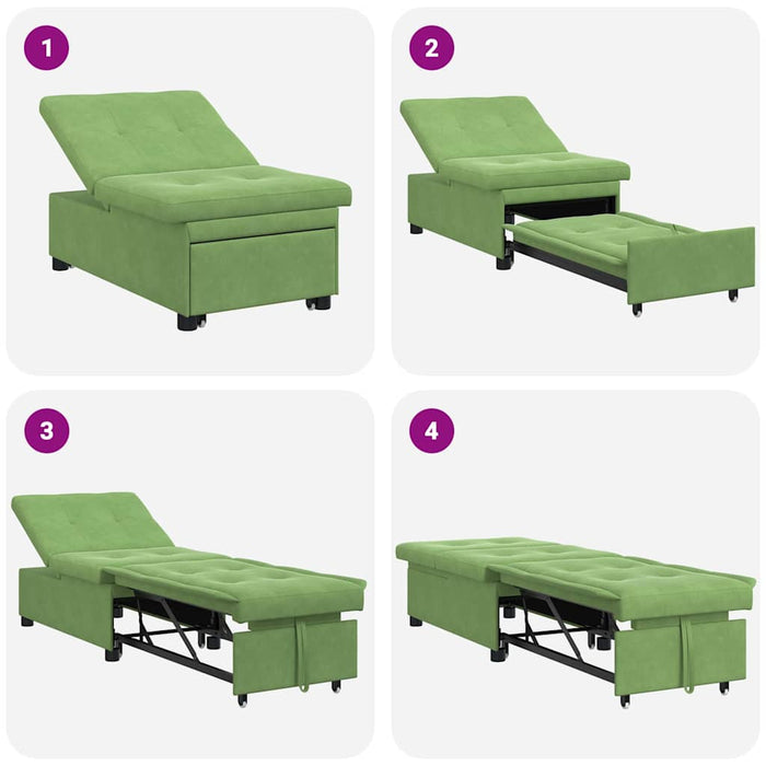 Pat canapea Verde deschis 194 x 67 x 82 cm Catifea - WALTI WALTI
