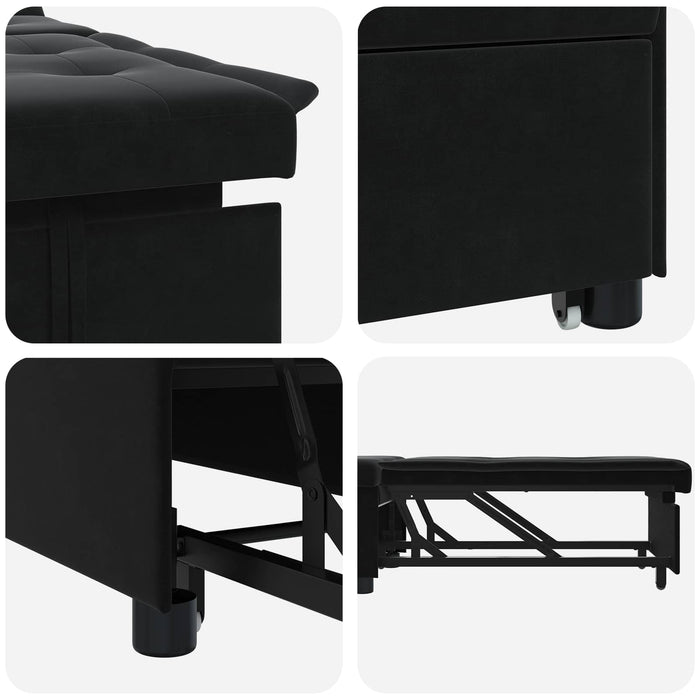 Pat canapea Negru 194 x 67 x 82 cm Catifea - WALTI WALTI