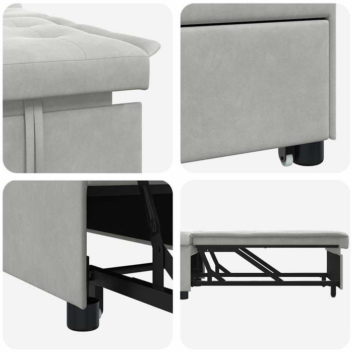 Canapea extensibilă Gri deschis 194 x 67 x 82 cm Microfibră WALTI