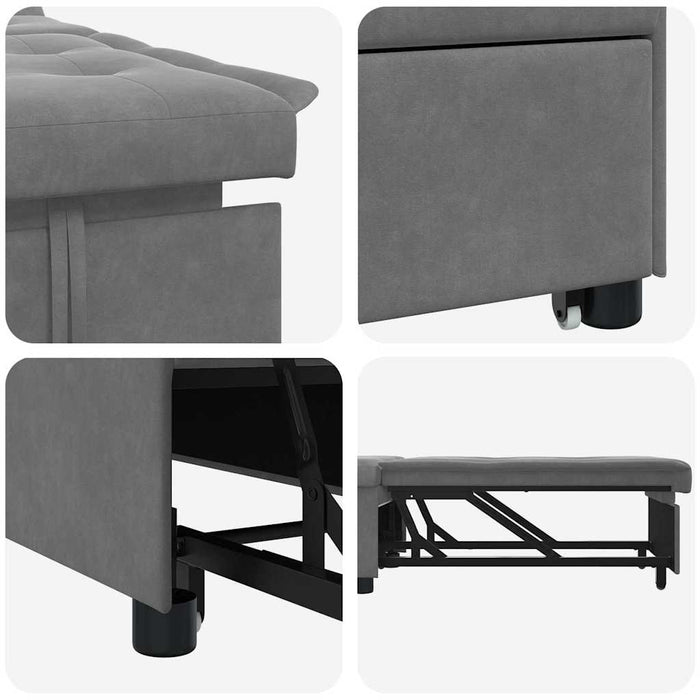 Canapea extensibilă Gri închis 194 x 67 x 82 cm Microfibră - WALTI WALTI
