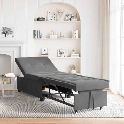 Canapea extensibilă Gri închis 194 x 67 x 82 cm Microfibră - WALTI WALTI