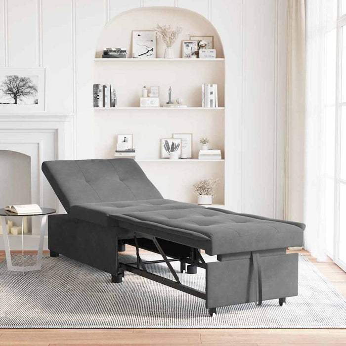 Canapea extensibilă Gri închis 194 x 67 x 82 cm Microfibră - WALTI WALTI