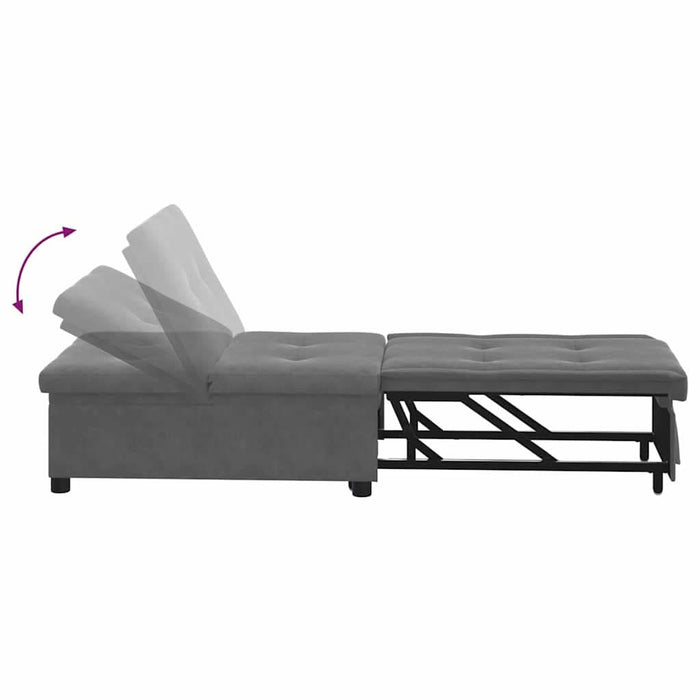 Canapea extensibilă Gri închis 194 x 67 x 82 cm Microfibră - WALTI WALTI