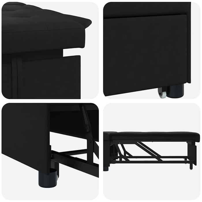 Pat canapea cu pernă Negru 67 x 194 x 82 cm placaj - WALTI WALTI