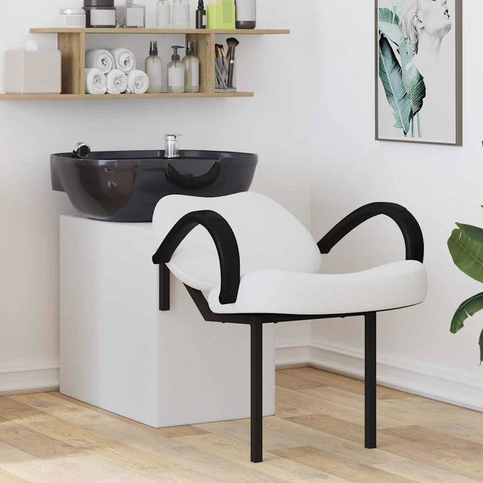 Scaun pentru șampon Manual Alb și negru 136 x 60 x 92 cm PVC WALTI