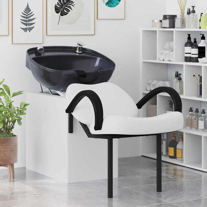 Scaun pentru șampon Manual Alb și negru 136 x 60 x 92 cm PVC WALTI