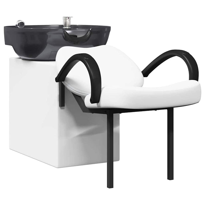 Scaun pentru șampon Manual Alb și negru 136 x 60 x 92 cm PVC WALTI
