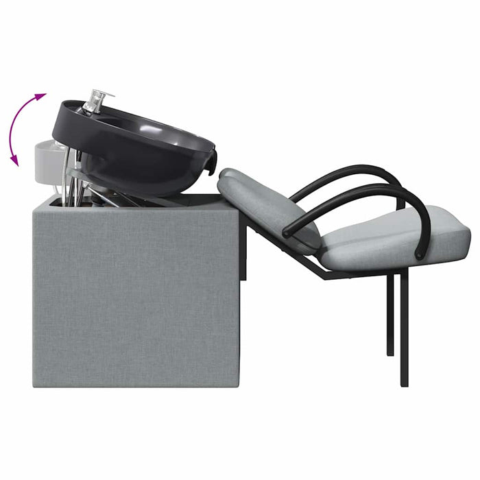 Scaun pentru șampon Gri deschis și negru 136 x 60 x 92 cm WALTI