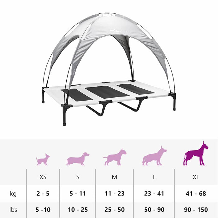 Pat pentru câini Manual Gri argintie 122 x 93 x 106,5 cm Oțel - WALTI WALTI