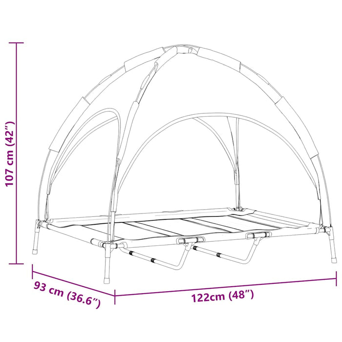 Pat pentru câini Manual Gri argintie 122 x 93 x 106,5 cm Oțel - WALTI WALTI