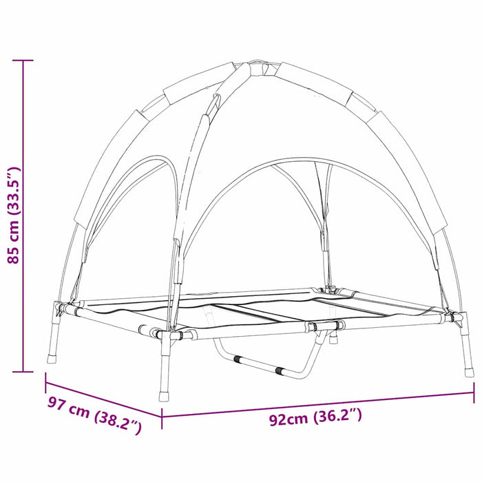 Pat pentru câini Manual Albastru marin 92 x 77 x 82,5 cm Oțel - WALTI WALTI