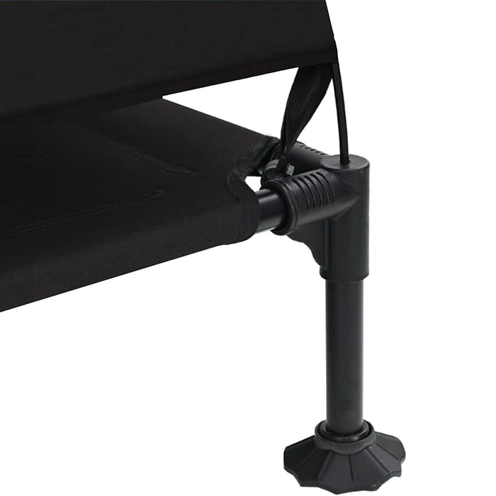 Pat Ridicat pentru Câini cu Copertină Detașabilă Negru XL Oțel - WALTI WALTI