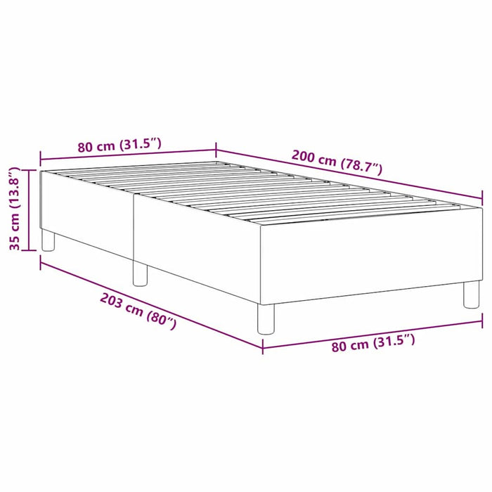 Pat cu arcuri Gri deschis 80 x 200 cm Țesătură de catifea - WALTI WALTI