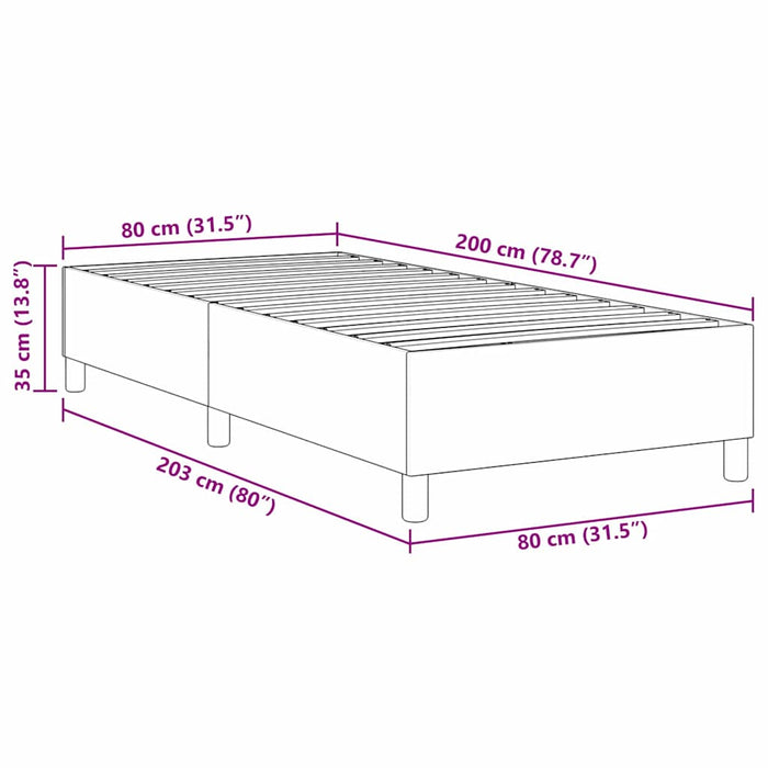 Pat cu arcuri Gri închis 80 x 200 cm Țesătură de catifea - WALTI WALTI