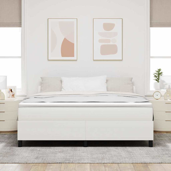 Cadru de pat platformă Crem 180 x 200 cm Țesătură din corduroy WALTI