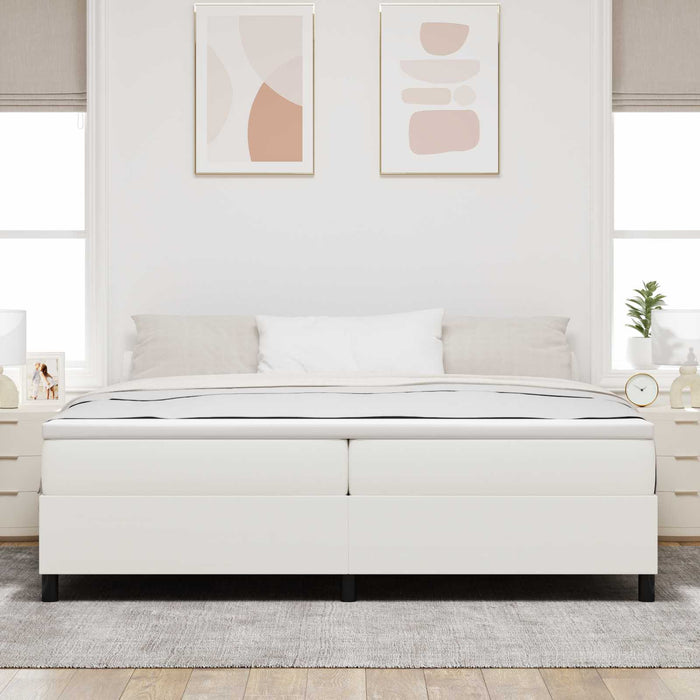 Cadru de pat platformă Crem 200 x 200 cm țesătură - WALTI WALTI