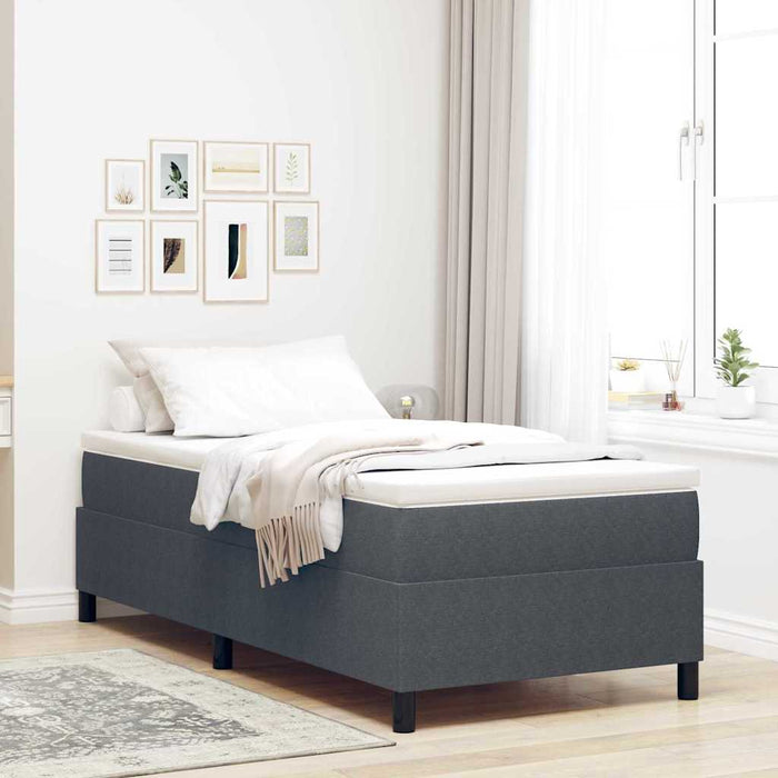 Pat cu arcuri Gri închis și alb 90 x 190 cm WALTI
