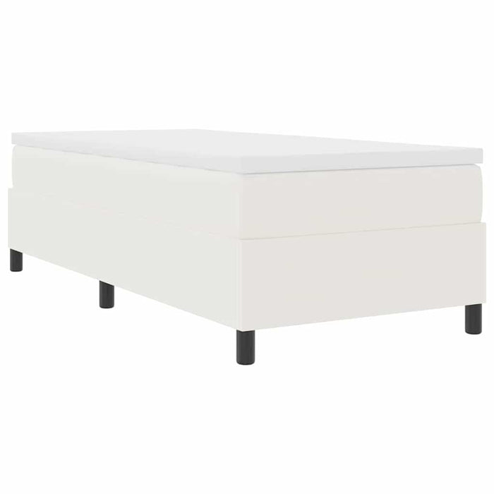 Pat cu arcuri Crema și Alb 90 x 190 cm Țesătură din corduroy - WALTI WALTI
