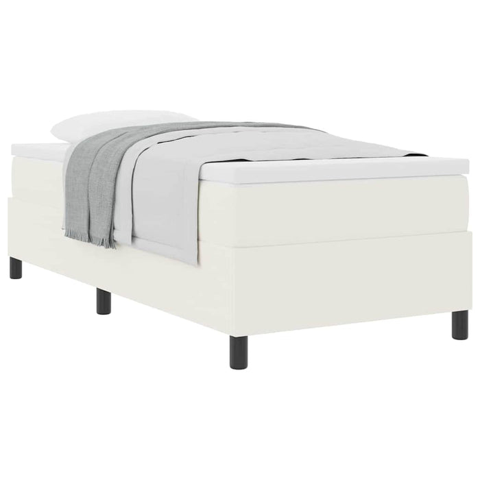 Pat cu arcuri Crema și Alb 90 x 190 cm Țesătură din corduroy - WALTI WALTI