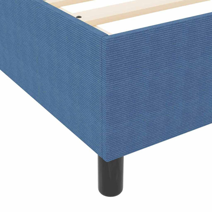 Pat cu arcuri Albastru și Alb 90 x 190 cm Țesătură din corduroy - WALTI WALTI