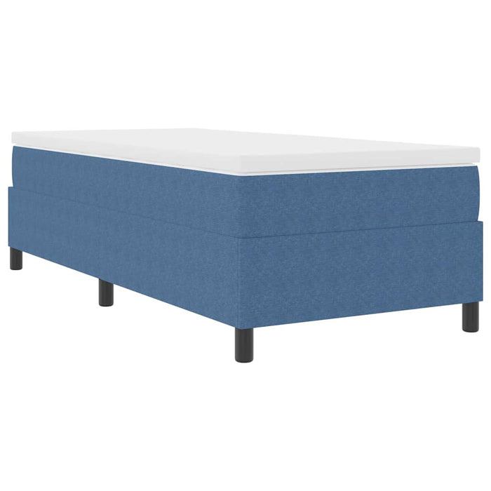 Pat cu arcuri Albastru și Alb 90 x 190 cm Țesătură din corduroy - WALTI WALTI