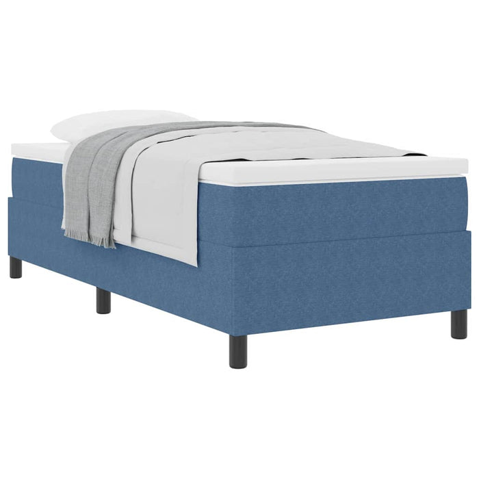Pat cu arcuri Albastru și Alb 90 x 190 cm Țesătură din corduroy - WALTI WALTI