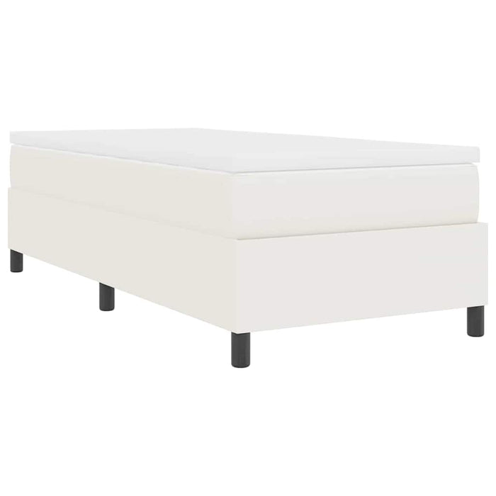 Pat cu arcuri Crema și Alb 100 x 200 cm Țesătură din corduroy - WALTI WALTI